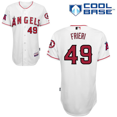Ernesto Frieri #49 MLB Jersey-Los Angeles Angels of Anaheim Men's Authentic Home White Cool Base Baseball Jersey
